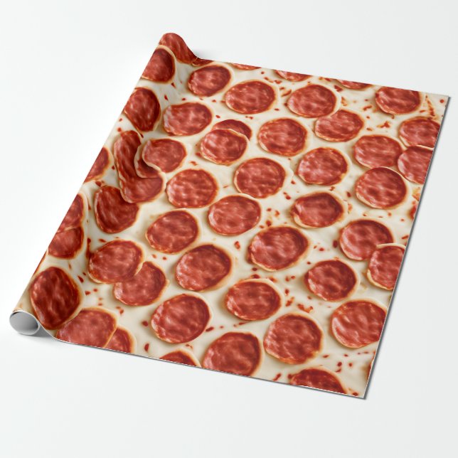 Presente Papel de moldagem para pizza de pepperoni (Desenrolado)