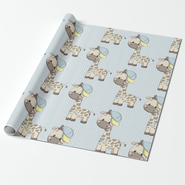 Presente Papel de moldagem personalizado do Baby Boy Giraff (Desenrolado)