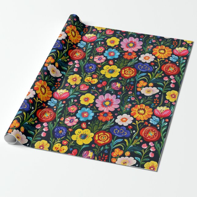 Presente Papel De Moldagem Polonês Pintado Pelas Mãos (Desenrolado)