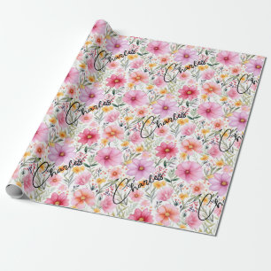 Presente Papel de moldagem por aquarela, cor-de-rosa, perso