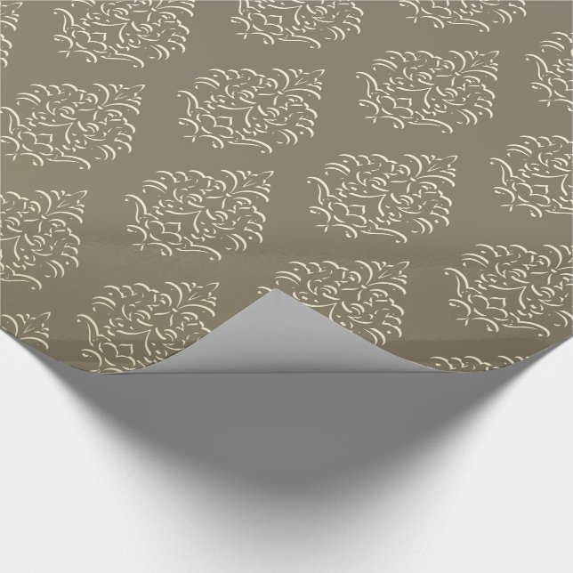 Presente Papel de moldagem por Damasco de Champanhe (Ponta)