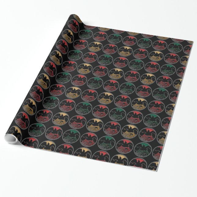 Presente Papel de Moldagem Raven Papel de Natal Nativo (Desenrolado)