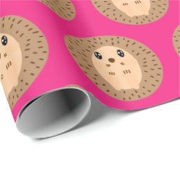 Presente Papel de Moldagem Rosa Kawaii Hedgehog