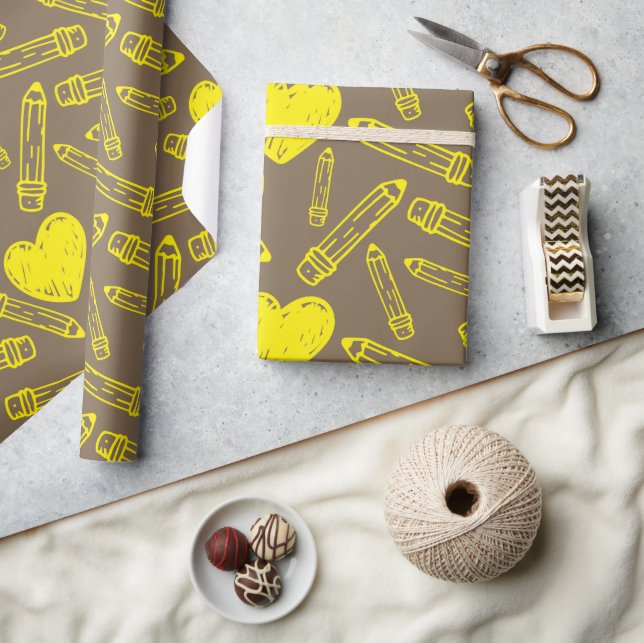 Presente Papel de moldagem sem costura escolar: Coração e L (Artesanato)