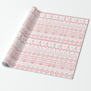 Presente Papel de molhador de Knit Rosa Padrão de Natal
