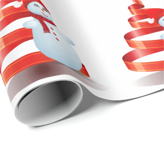 Presente Papel de Molho de Matte de Snowman de Natal (Ponta do rolo)