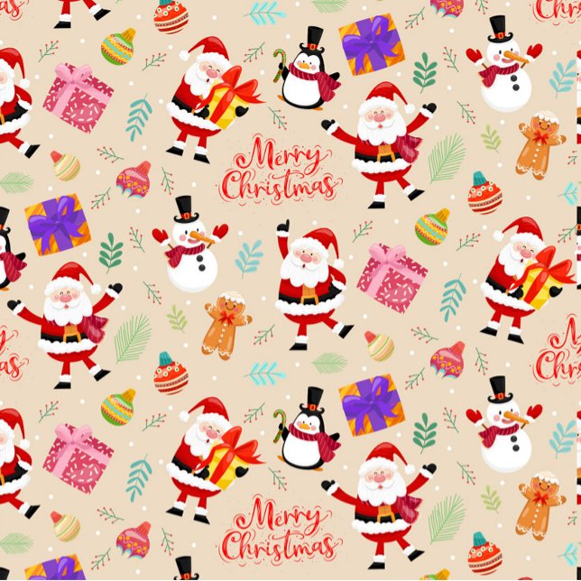 Presente Papel de molho de Natal bonito e feliz (Merry Christmas gift paper.)