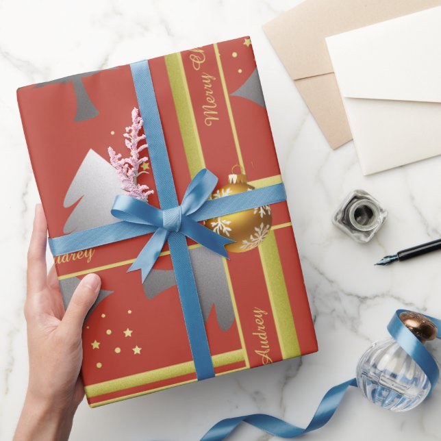 Presente Papel de Natal colorido abstrato com texto (Presentear)