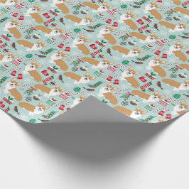 Presente papel de natal corgi, papel de Natal