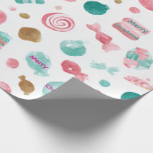 Papel de Natal da Mint & Pink CANDDY