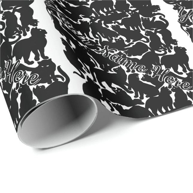Presente Papel de Natal para gatos pretos (Ponta do rolo)