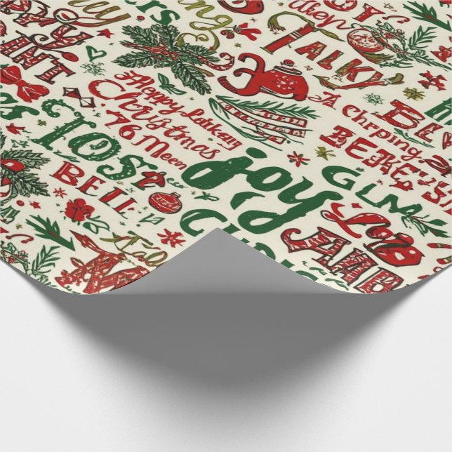Presente Papel de Natal tradicional/clássico (Ponta)