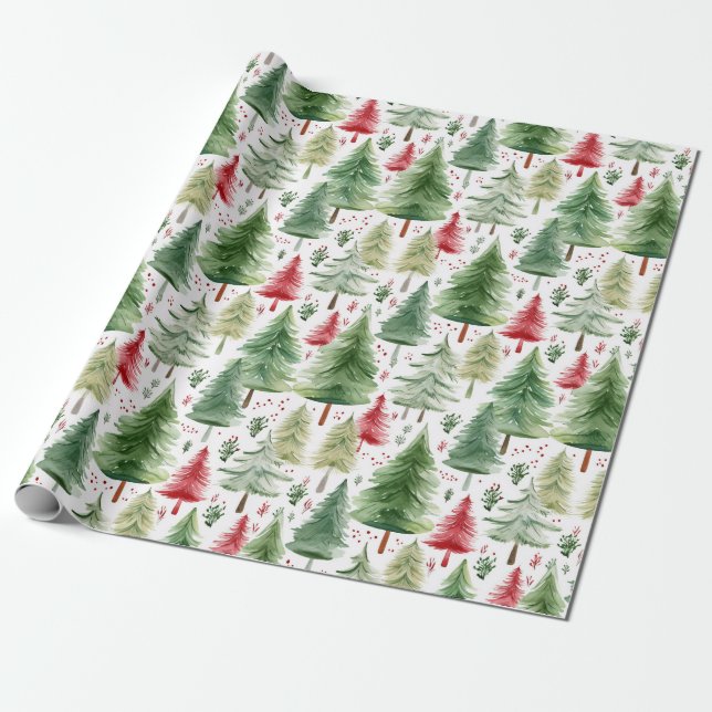Presente Papel de Natal tradicional/clássico (Desenrolado)