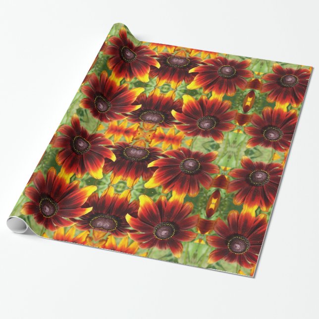 Presente Papel de ondulação brilhante castanho e Dourado (Desenrolado)