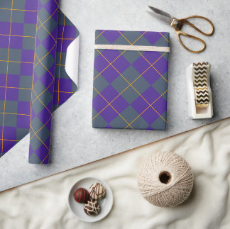 Presente Papel de ondulação Dark Academia Purple Argyle