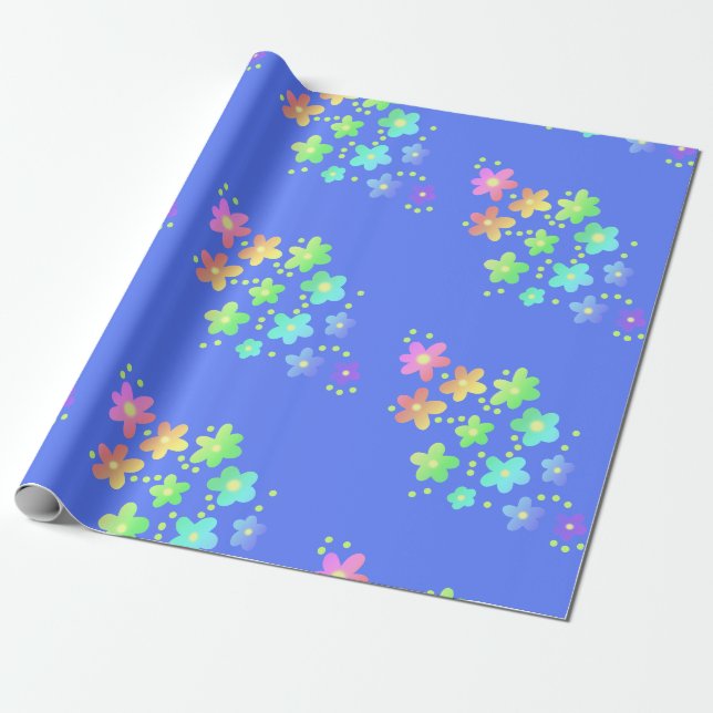 Presente Papel de ondulação das flores de gradiente arco-ír (Desenrolado)