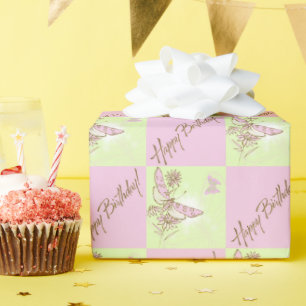 Presente Papel de ondulação de aniversário, borboleta-li
