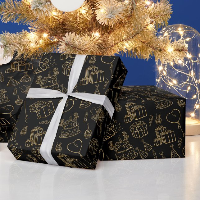 Presente Papel de ondulação de aniversário de luxo (Criador carregado)
