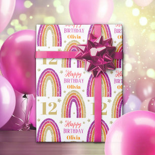 Presente Papel de ondulação de aniversário do nome da brilh