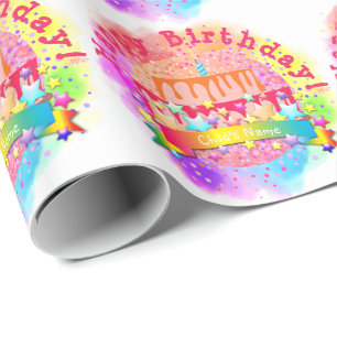 Presente Papel de ondulação de bolos de aniversário - HA
