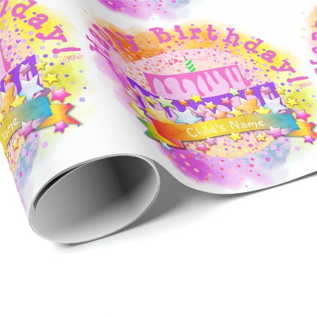 Presente Papel de ondulação de bolos de aniversário - HAMbW (Ponta do rolo)