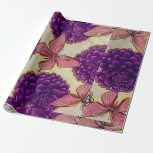 Presente Papel de ondulação de borboletas e flores por joia