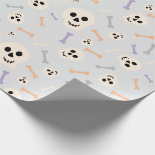 Presente Papel de ondulação de Cinzas leves com crânios e o