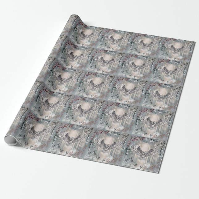 Presente Papel de ondulação de coruja voadora (Desenrolado)