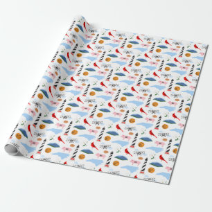 Presente Papel de ondulação de ícones da Carolina do Norte