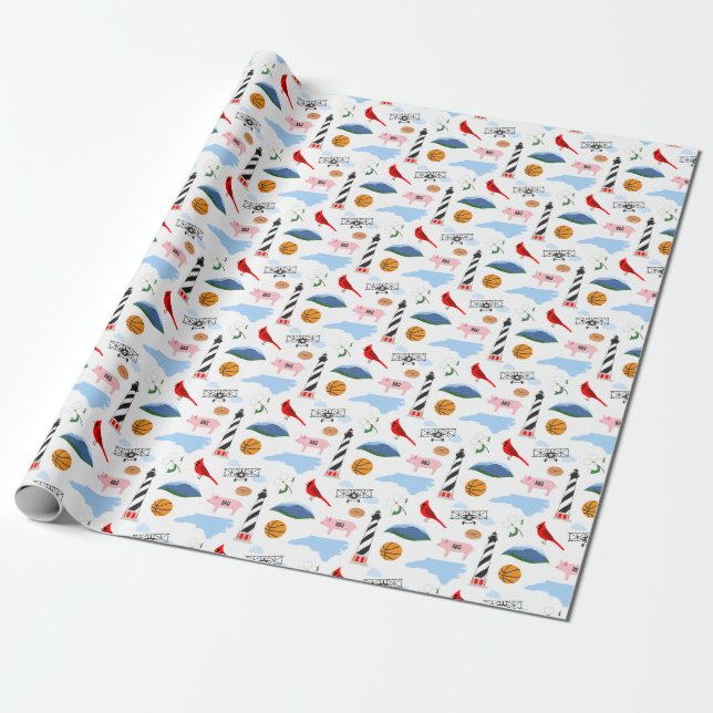 Presente Papel de ondulação de ícones da Carolina do Norte (Desenrolado)