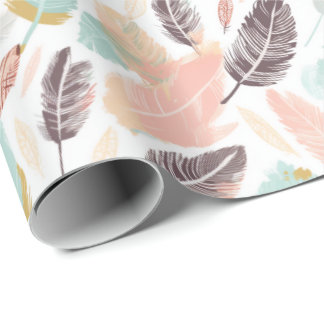 Presente Papel de ondulação de penas de boho