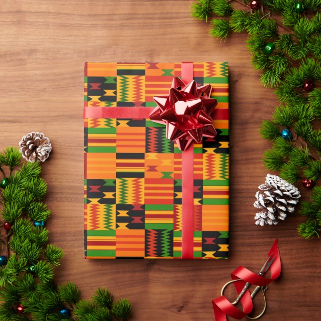 Presente Papel de ondulação do estilo tribal africano moder (Presente de Natal)