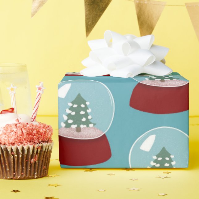 Presente Papel de ondulação do Globo de Neve Natal (Festa de aniversário)