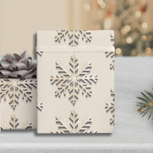 Presente Papel de ondulação em flocos de neve com padrão