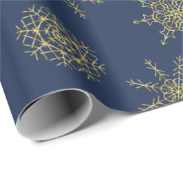 Presente Papel de ondulação em flocos de neve do Marinho Do