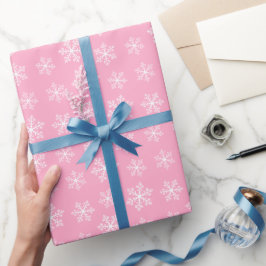 Presente Papel de ondulação em flocos de neve rosa