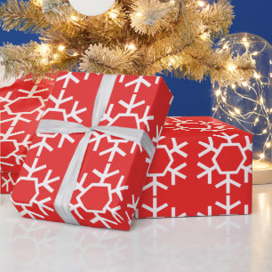 Presente Papel de ondulação em flocos de neve vermelhos