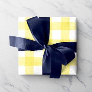 Presente Papel de ondulação Gingham, de aquarela amarela
