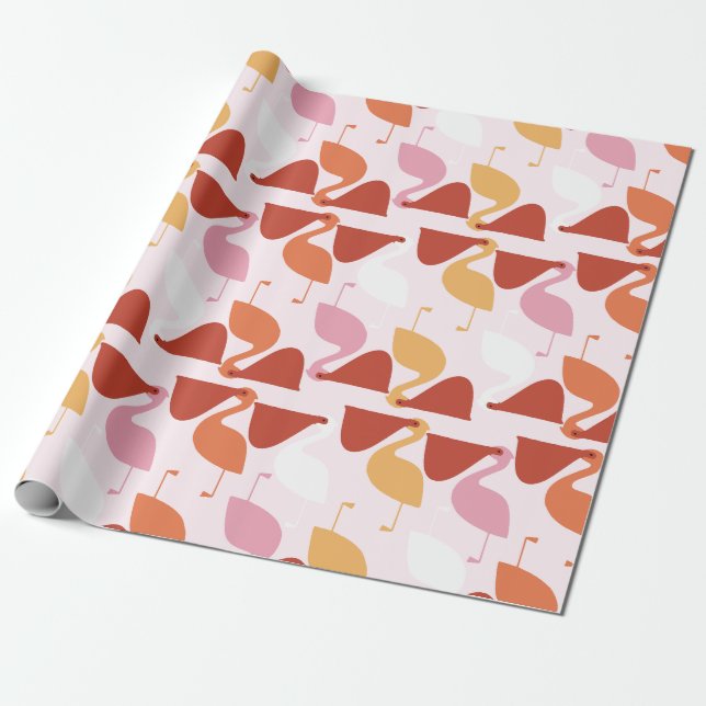 Presente Papel de ondulação pélicano bonito (Desenrolado)