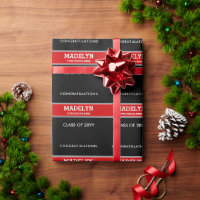 Papel de ondulação personalizado preto e vermelho