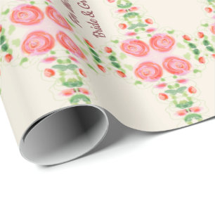 Presente Papel de ondulação rosa cor-de-rosa e noiva