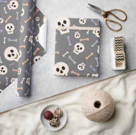 Presente Papel de ondulação sem costura, de Halloween Skull
