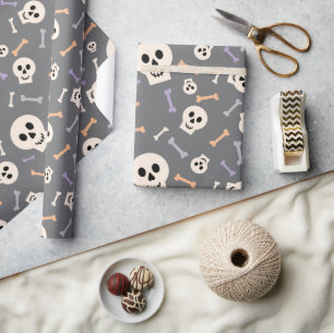 Presente Papel de ondulação sem costura, de Halloween Skull