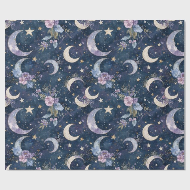 Presente Papel de Parede Celestial Jardim ao Luar | Aquarel (Aberto)