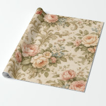 Papel de Parede com Padrão Floral Vintage
