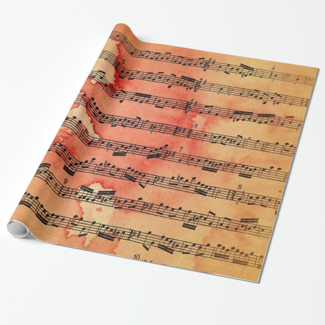 Presente Papel de parede da folha de música do Victorian (Desenrolado)