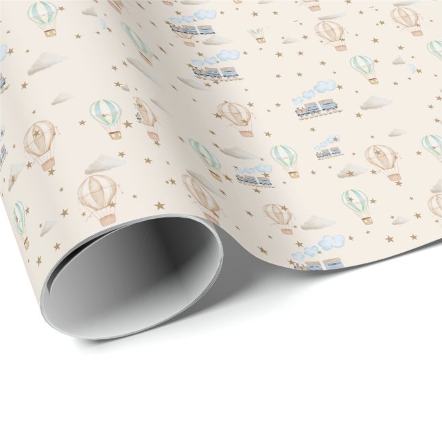 Presente Papel de Parede de Berçário com Balão de Ar Quente (Ponta do rolo)