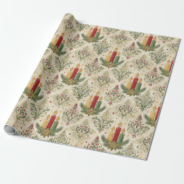 Presente Papel de Parede de Natal Vintage com Padrão de Can
