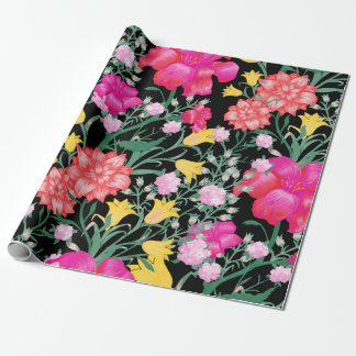 Presente Papel de parede floral com Flores Grandes. Correçã