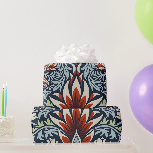 Presente Papel de parede floral Morris Navy Blue Snakeshead (Presentes para festas)